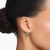 Thumbnail Image 2 of Thomas Sabo Sterling Silver Black Stone Hoop Earrings