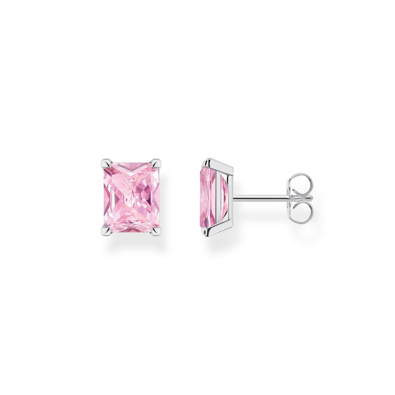 Thomas Sabo Heritage Silver Pink Zirconia Stud Earrings