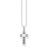 Thumbnail Image 1 of Thomas Sabo Sterling Silver Black Stone Cross Necklace