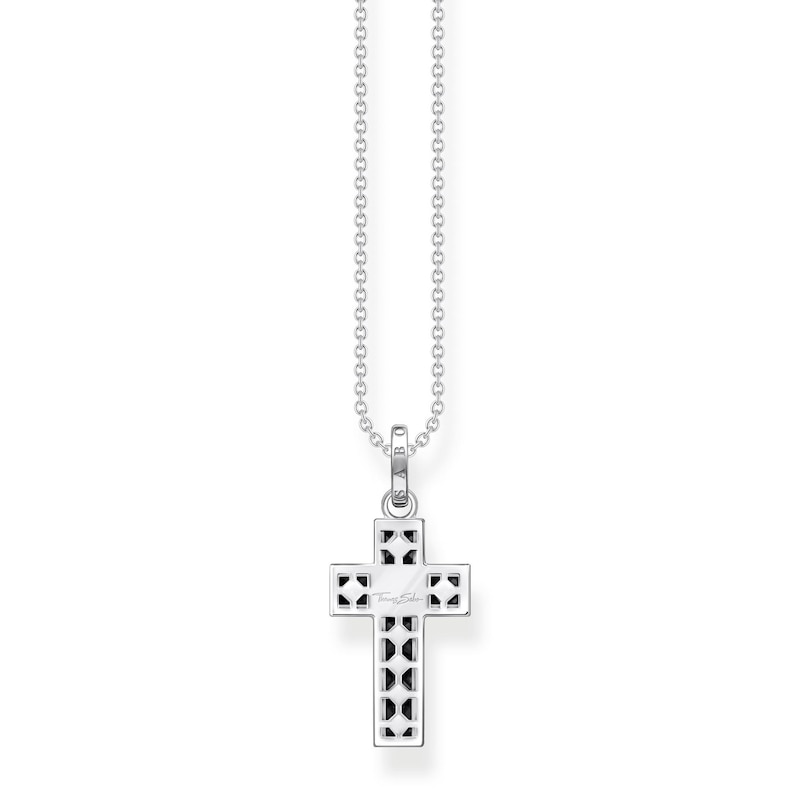 Thomas Sabo Sterling Silver Black Stone Cross Necklace