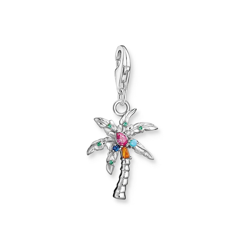 Thomas Sabo Sterling Silver Multistone Palm Tree Charm