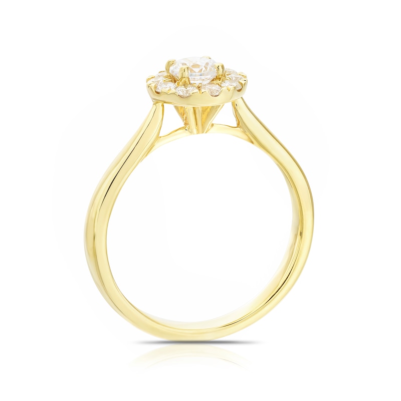 Main Image 3 of Origin 18ct Yellow Gold 0.40ct Diamond Round Cut Halo Ring