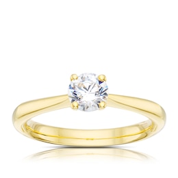 Origin 18ct Yellow Gold 0.50ct Diamond Four Claw Solitaire Ring