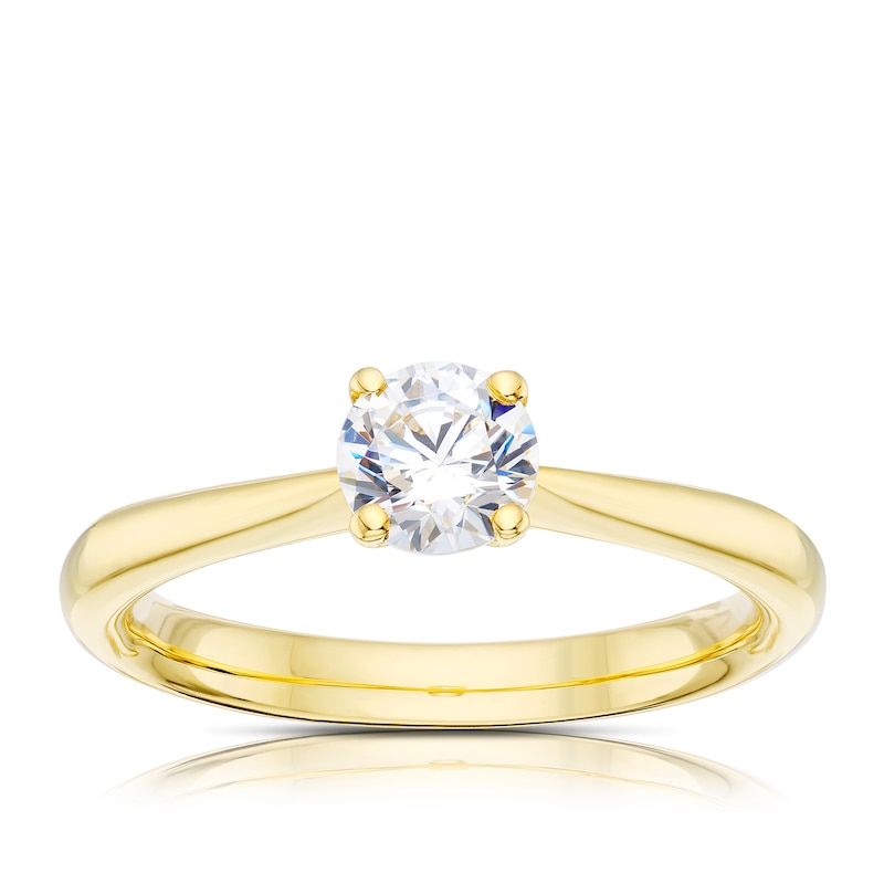 Origin 18ct Yellow Gold 0.50ct Diamond Four Claw Solitaire Ring