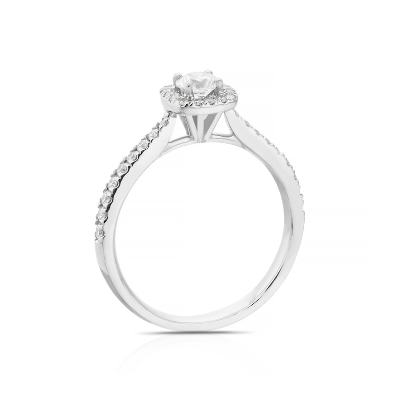 Origin Platinum 0.50ct Total Diamond Cushion Halo Ring