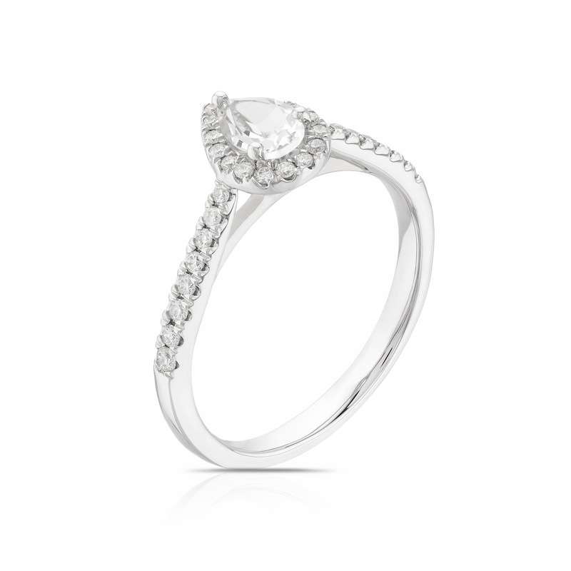 Origin Platinum 0.50ct Total Diamond Pear Cut Halo Ring