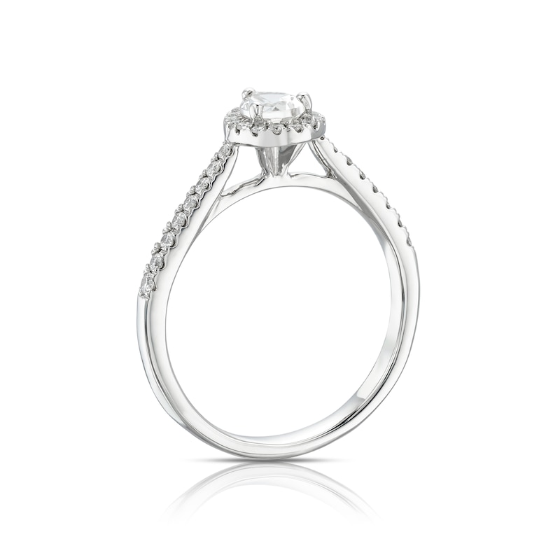 Origin Platinum 0.50ct Total Diamond Pear Cut Halo Ring