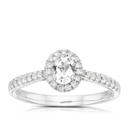 Origin Platinum 0.50ct Total Diamond Oval Cut Halo Ring