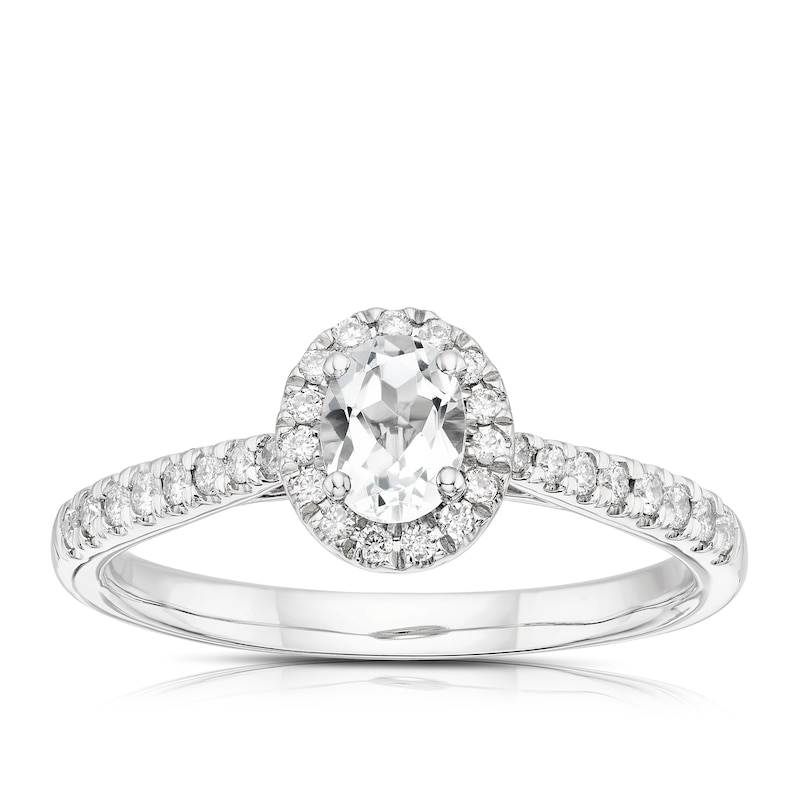 Main Image 1 of Origin Platinum 0.50ct Total Diamond Oval Cut Halo Ring