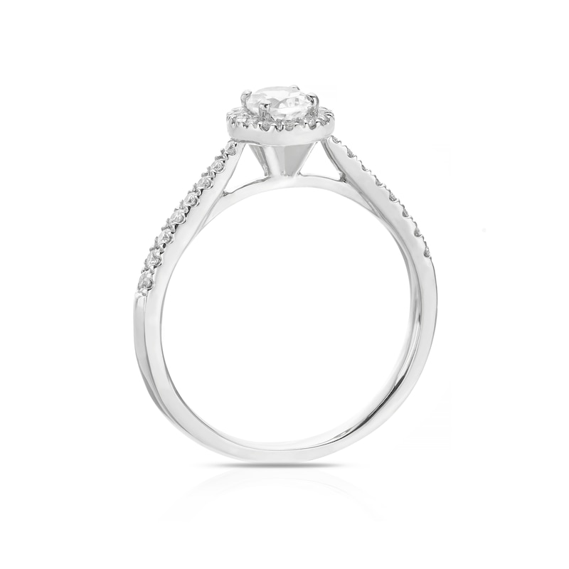Origin Platinum 0.50ct Total Diamond Oval Cut Halo Ring
