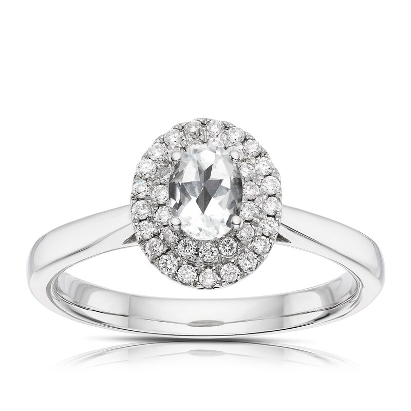 Main Image 1 of Origin Platinum 0.50ct Diamond Oval Cut Double Halo Ring