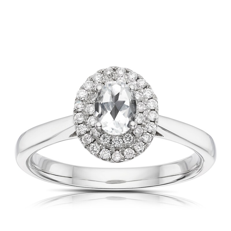 Origin Platinum 0.50ct Diamond Oval Cut Double Halo Ring