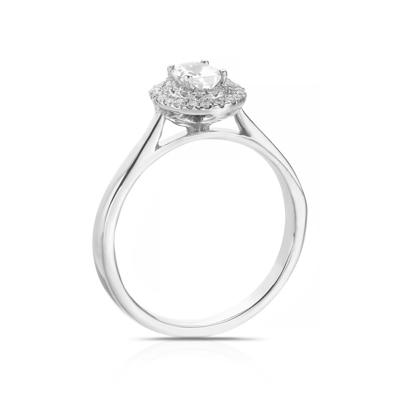 Origin Platinum 0.50ct Diamond Oval Cut Double Halo Ring