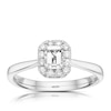 Thumbnail Image 0 of Origin Platinum 0.50ct Diamond Emerald Cut Halo Ring