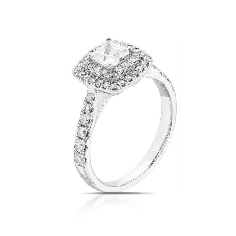 Origin Platinum 1ct Total Diamond Princess Cut Double Halo Ring