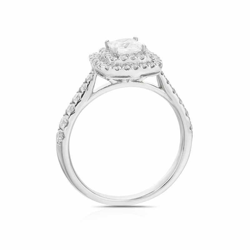 Origin Platinum 1ct Total Diamond Princess Cut Double Halo Ring