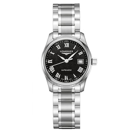 Longines Master Collection Ladies' Black Dial & Stainless Steel Watch