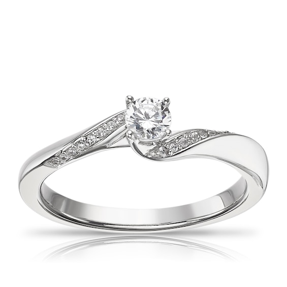 The Diamond Story 18ct White Gold 0.25ct Diamond Twist Ring