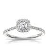 Thumbnail Image 1 of The Diamond Story 18ct White Gold 0.40ct Diamond Cushion Halo Ring