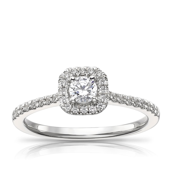 The Diamond Story 18ct White Gold 0.40ct Diamond Cushion Hal