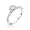 Thumbnail Image 2 of Engagement Ring The Diamond Story 18ct White Gold 0.40ct Diamond Halo Ring