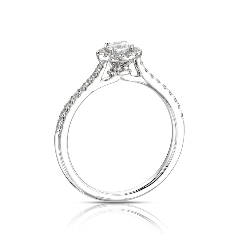 Main Image 3 of Engagement Ring The Diamond Story 18ct White Gold 0.40ct Diamond Halo Ring