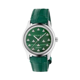 Gucci G-Timeless Green Leather Strap Watch