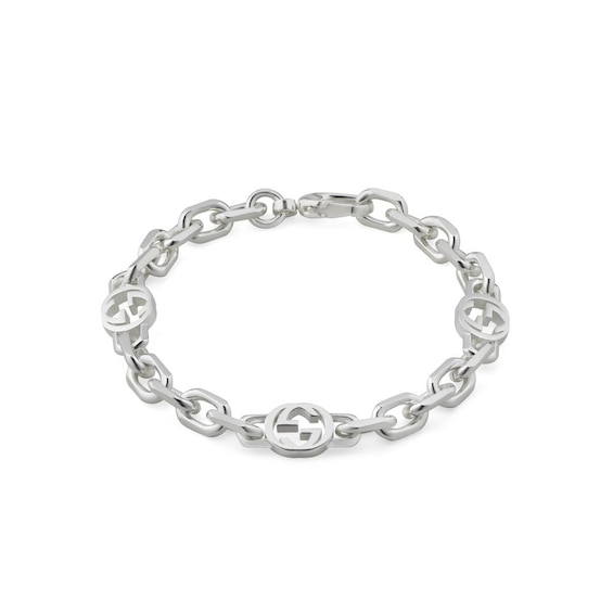 Gucci Interlocking Sterling Silver 18cm Bracelet