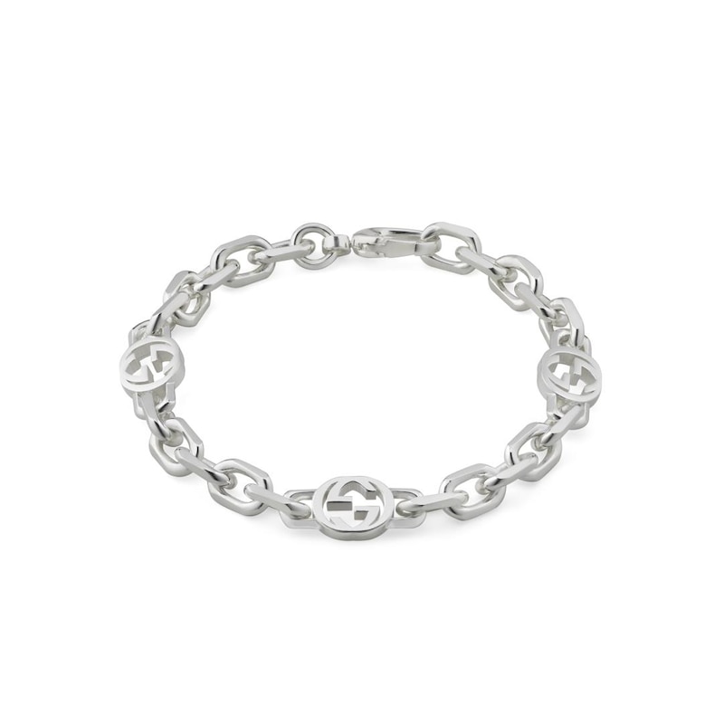 Gucci Interlocking G Sterling Silver 18cm Bracelet | Ernest Jones