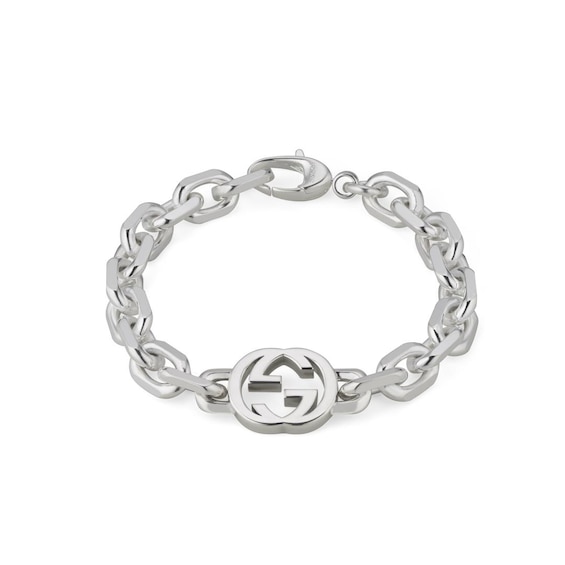 Gucci Interlocking G Sterling Silver Chain Bracelet