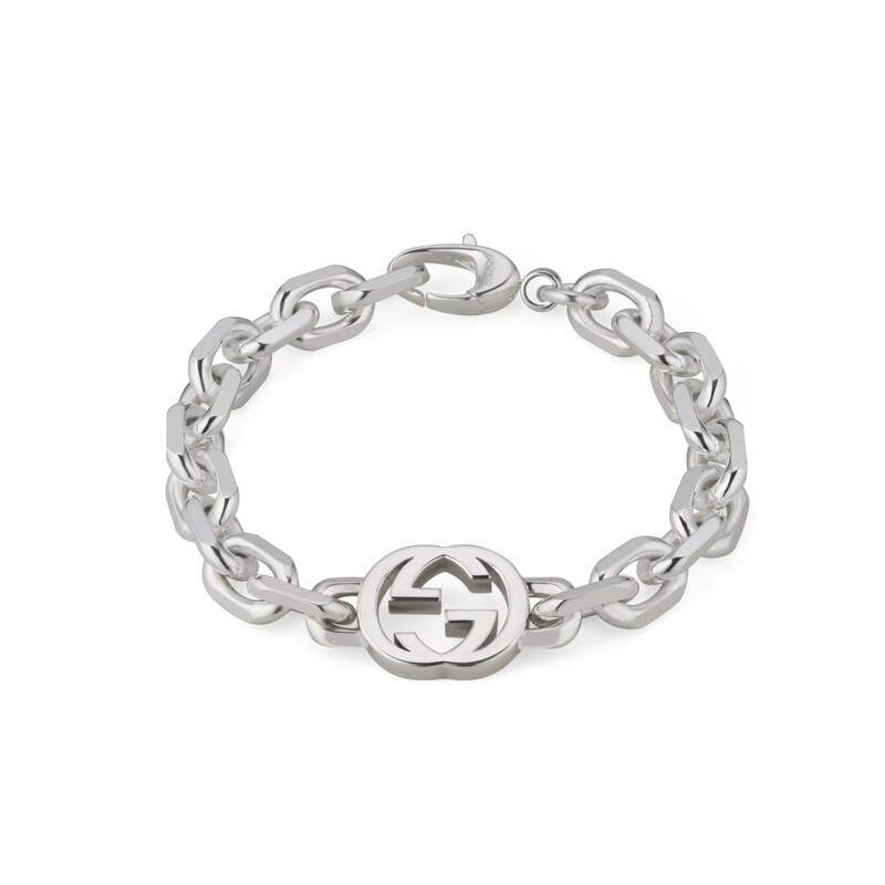 Gucci Interlocking Sterling Silver Chain Bracelet