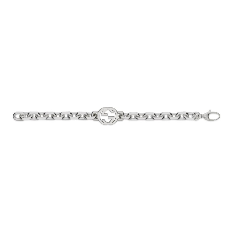 Gucci Interlocking Sterling Silver Chain Bracelet