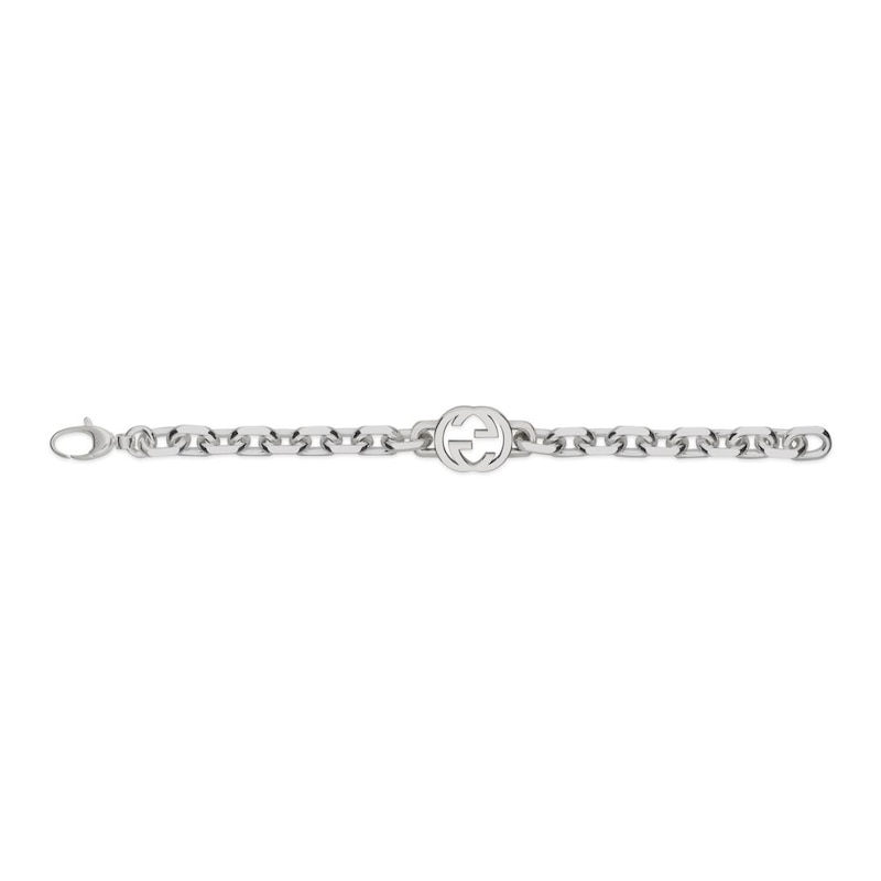 Gucci Interlocking Sterling Silver Chain Bracelet