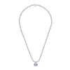 Thumbnail Image 0 of Gucci Interlocking Sterling Silver Blue Enamel Boule Chain Pendant Necklace