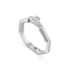 Thumbnail Image 0 of Gucci Link to Love 18ct White Gold 0.17ct Diamond Baguette & Trilliant Cut Ring Sizes O-P