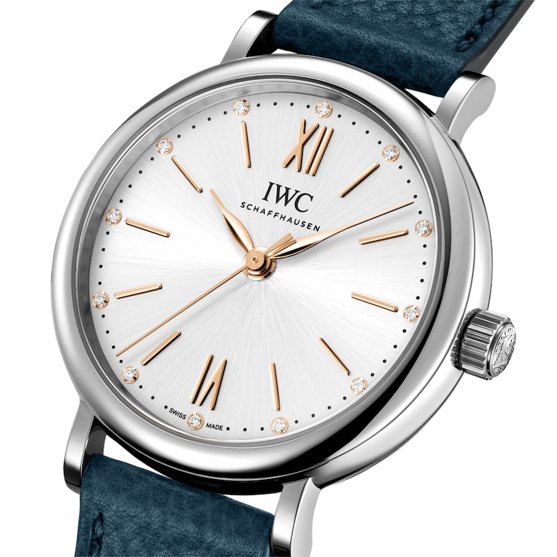 IWC Portofino 34mm Diamond Ladies' Strap Watch