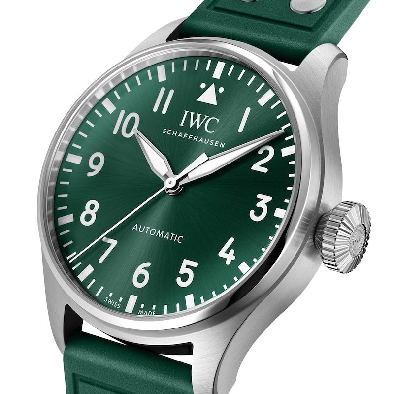 IWC Pilot’s Watches Men's Green Dial & Rubber Strap Watch