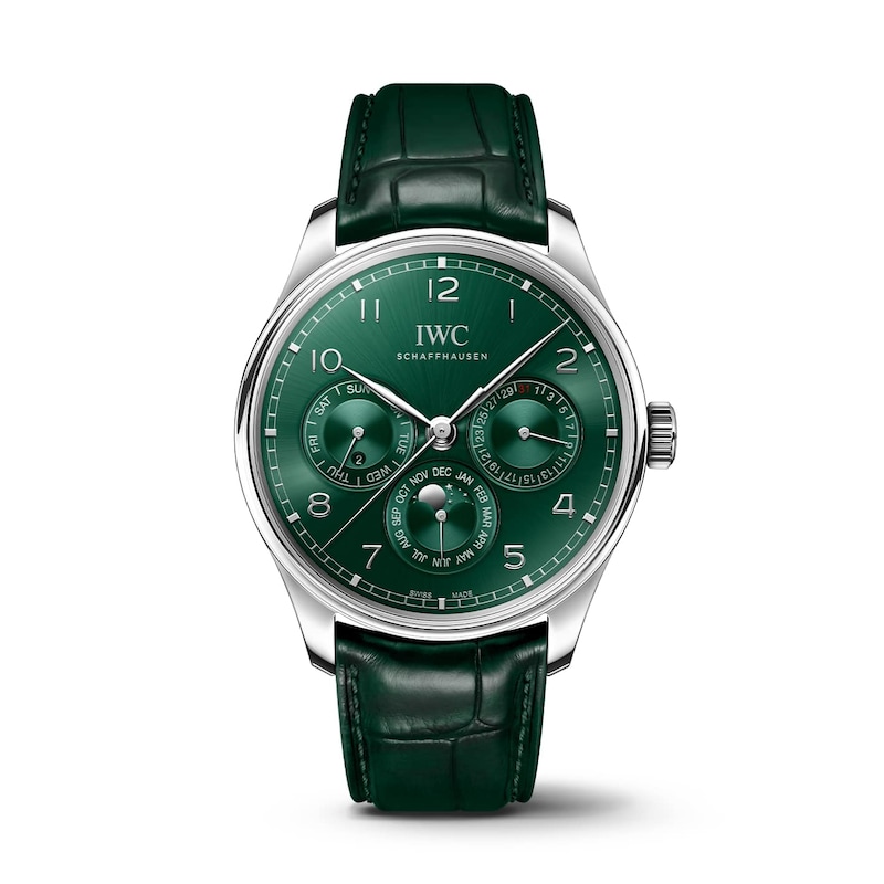 Main Image 1 of IWC Portugieser Men's Green Dial & Alligator Leather Strap Watch