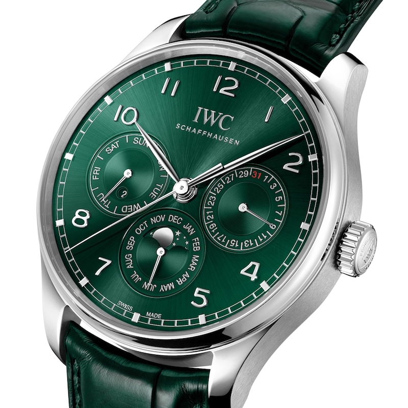 Main Image 5 of IWC Portugieser Men's Green Dial & Alligator Leather Strap Watch