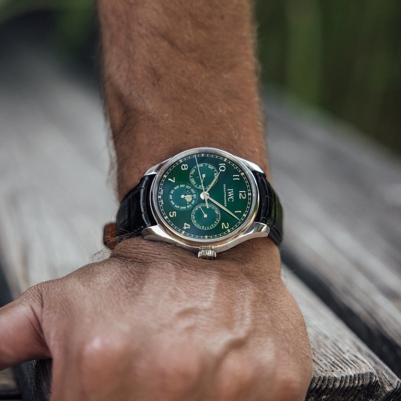Main Image 6 of IWC Portugieser Men's Green Dial & Alligator Leather Strap Watch