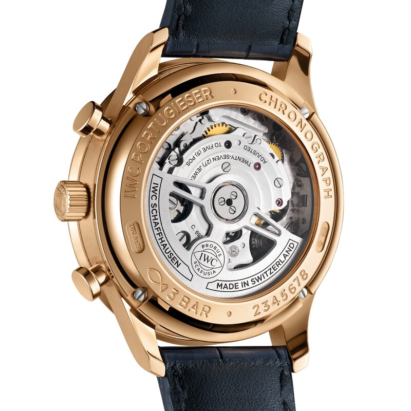 Main Image 2 of IWC Portugieser Men's 18ct Rose Gold & Blue Alligator Leather Strap Watch