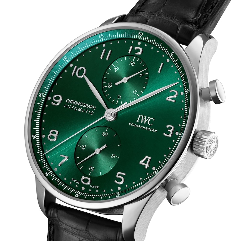 Main Image 4 of IWC Portugieser Men's Green Dial & Black Alligator Leather Strap Watch