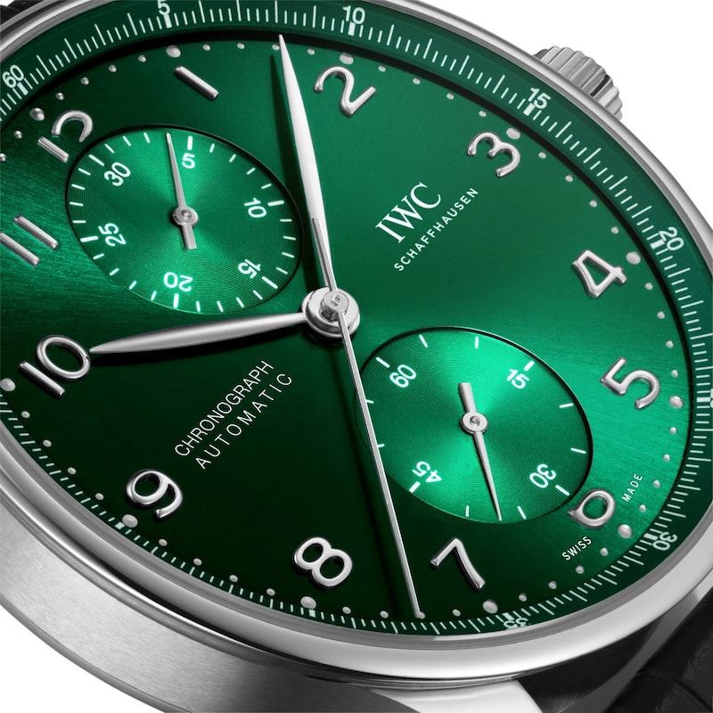 Main Image 5 of IWC Portugieser Men's Green Dial & Black Alligator Leather Strap Watch