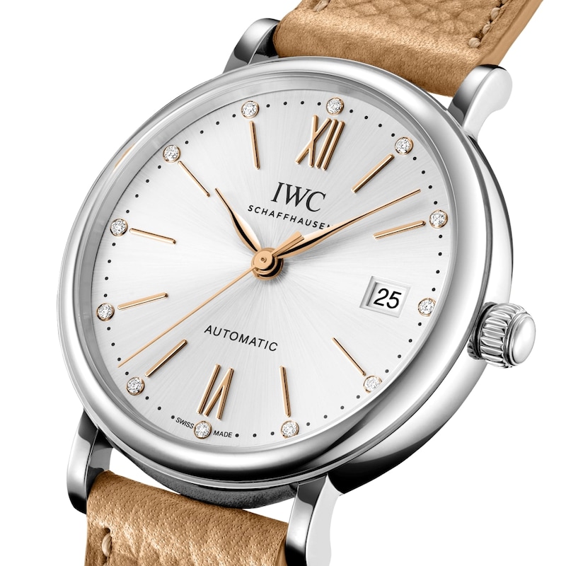 IWC Portofino 37mm Diamond Ladies' Strap Watch