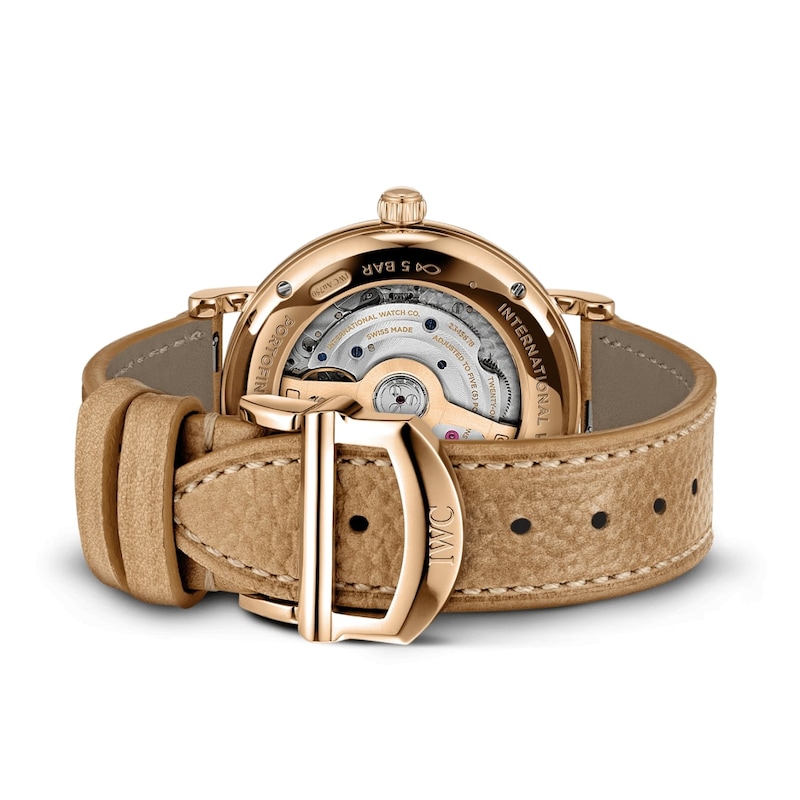 IWC Portofino Ladies' Diamond & Tan Brown Leather Strap Watch