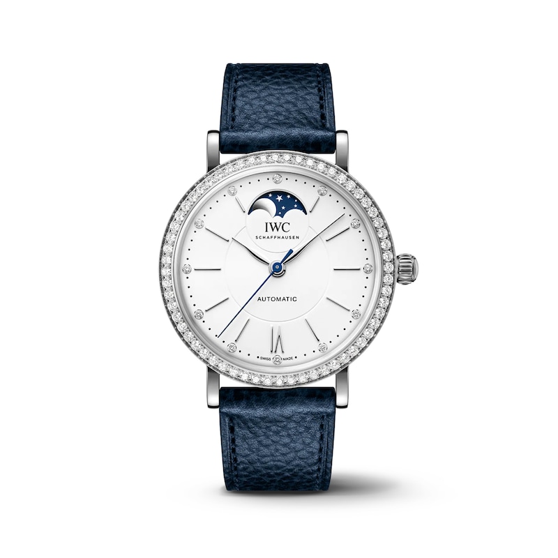 IWC Portofino Ladies' Diamond Dial & Blue Leather Strap Watch