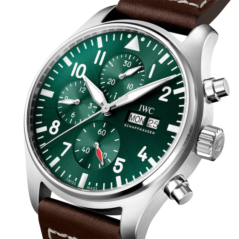 Main Image 5 of IWC Pilot’s Watches Men's Green Dial & Brown Calfskin Leather Strap Watch
