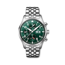 IWC Pilot’s Watches Men's Green Dial & Stainless Steel Bracelet Watch
