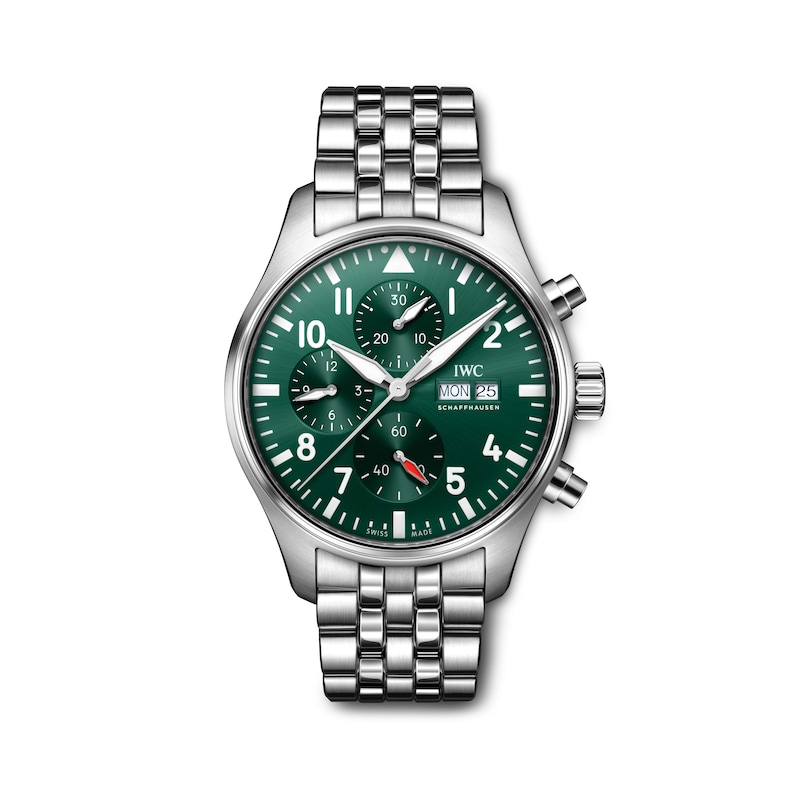 Main Image 1 of IWC Pilot’s Watches Men's Green Dial & Stainless Steel Bracelet Watch
