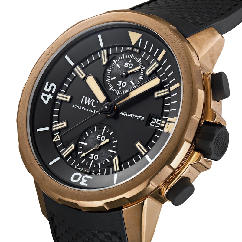 IWC Aquatimer Expedition Charles Darwin Black Rubber Strap Watch